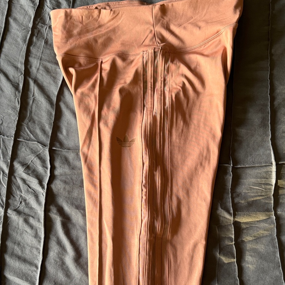 Adidas Coral Athletic Ankle Leggings With Front Seam Detail